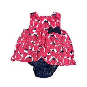 Carter's Baby Girl Strawberry Dress Romper Size 3 Months